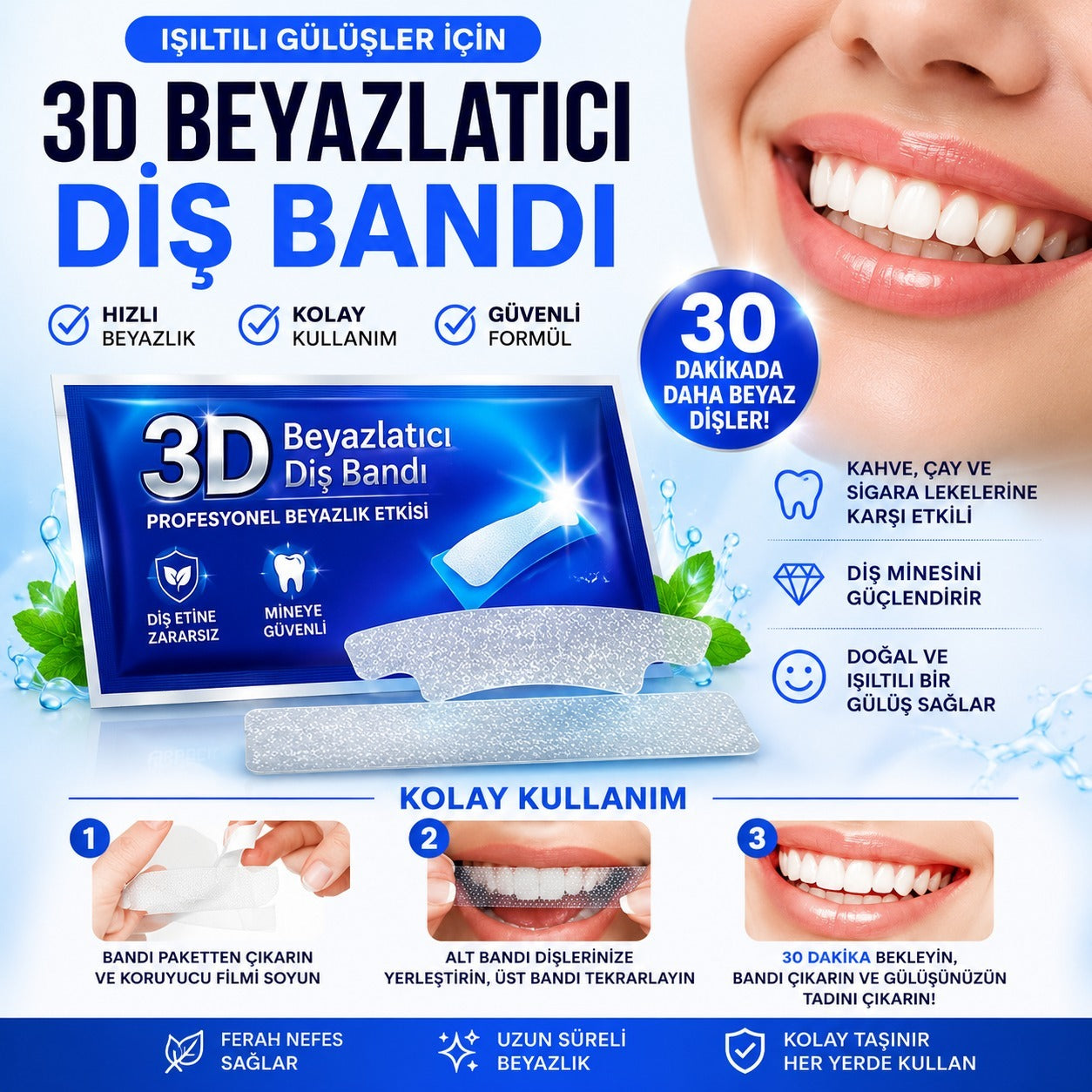 Whiteeth 3D Diş Beyazlatma Bandı